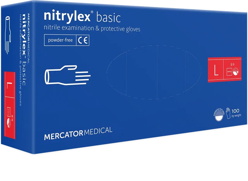Рукавички нітрилові розмір L MERCATOR MEDICAL Nitrylex Basic